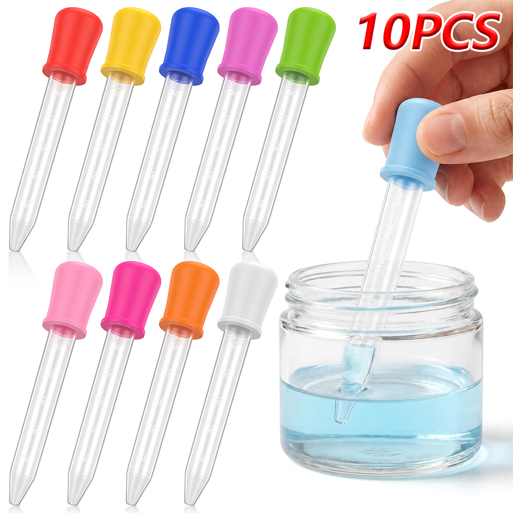 Lab Pipette Tip - 10 ชิ้น 5 มล. ปิเปตซิลิโคนพลาสติก ปิเปตหยดของเหลว