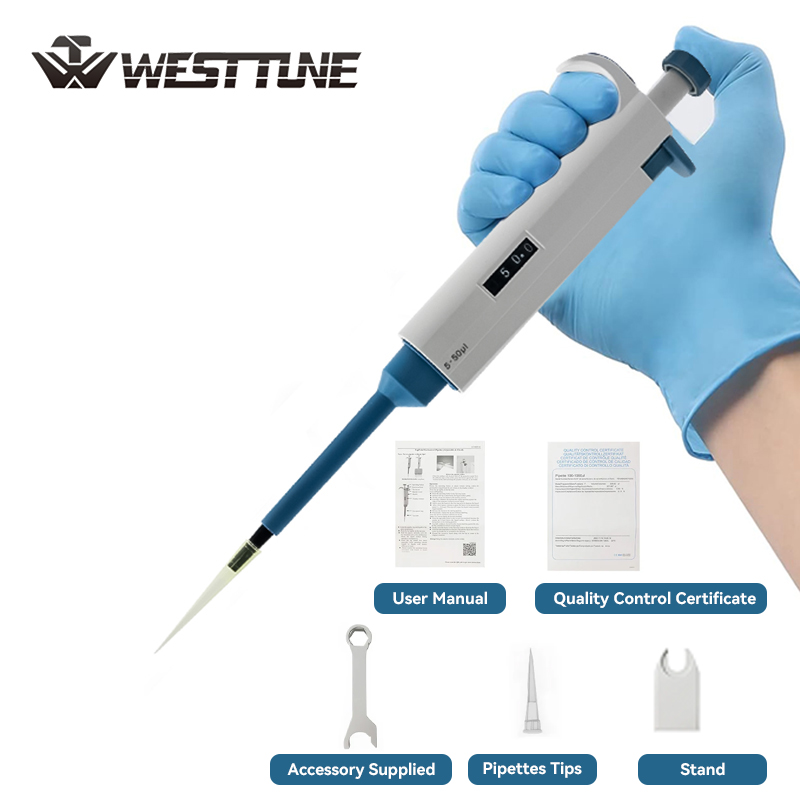 Medical Laboratory Scientist - ปิเปตห้องปฏิบัติการ Westtune พลาสติกช่องเดียวไมโครปิเปตแบบดิจิตอลที่ปรับได้การถ่ายโอนที่แม่นยําสําหรับอุปกรณ์ห้องปฏิบัติการเคมี